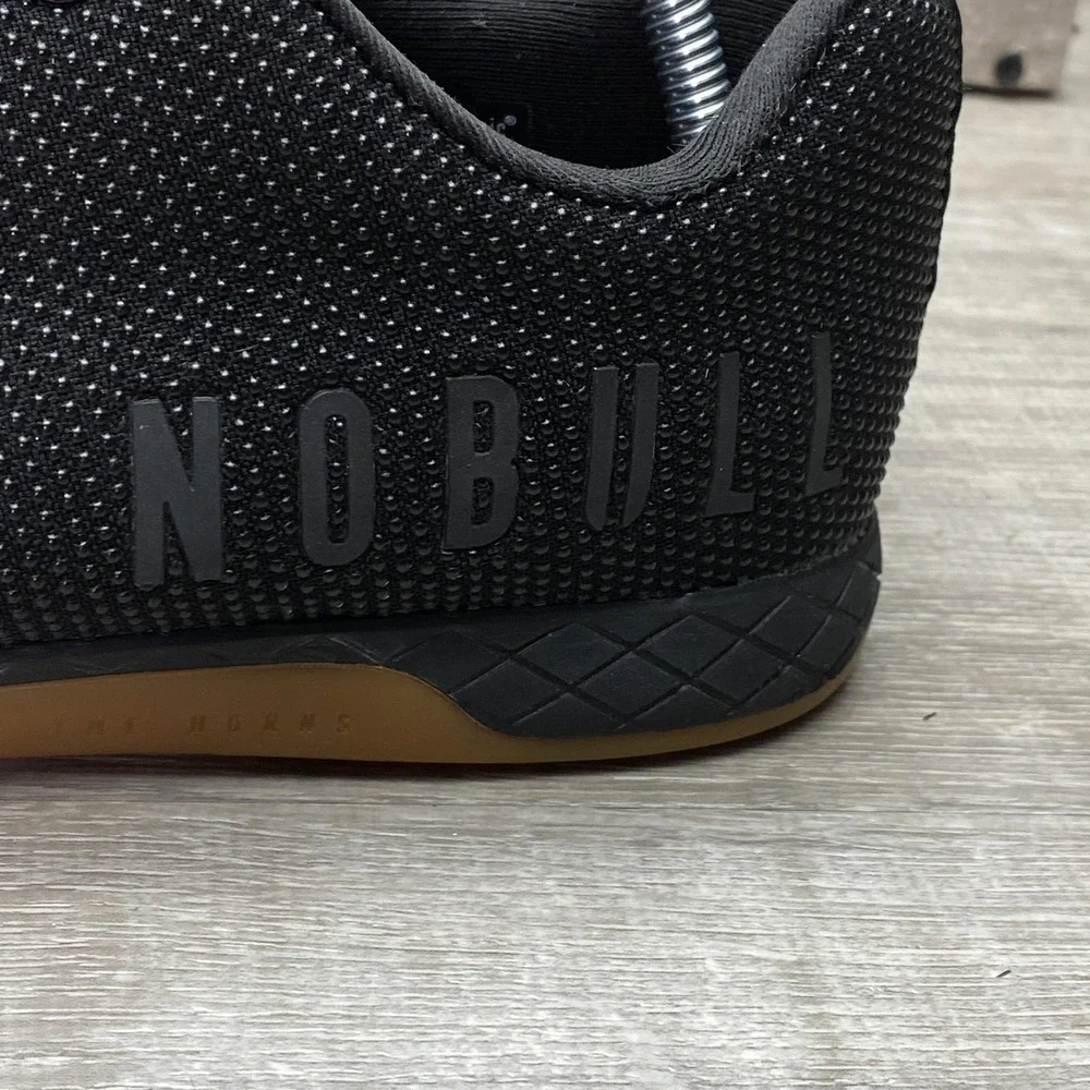 NOBULL Trainer Shoes Mens Size 9.5 Black SuperFabric Gum Sole Athletic Sneakers - Picture 6 of 12